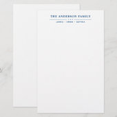 Papeterie Typographie Bleu Marine Nom de Famille Script (Devant / Derrière)