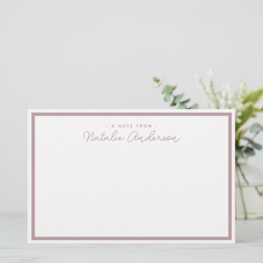 Papeterie Typographie minimale Décontracté Script Pastel Ros (Debout devant)