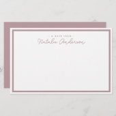 Papeterie Typographie minimale Décontracté Script Pastel Ros (Devant / Derrière)
