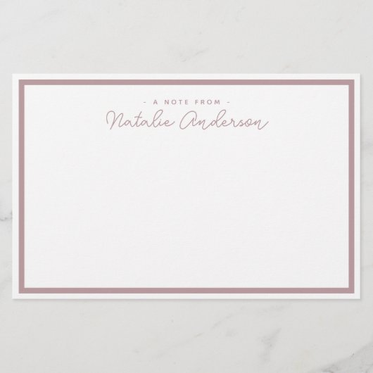 Papeterie Typographie minimale Décontracté Script Pastel Ros (Devant)