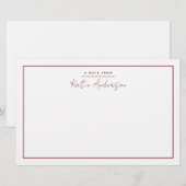 Papeterie Typographie minimale moderne script marron (Devant / Derrière)