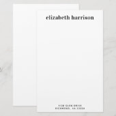 Papeterie Typographie moderne minimale Nom Adresse de retour (Devant / Derrière)