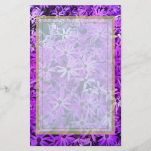 Papeterie Un champ de marguerites violettes et roses