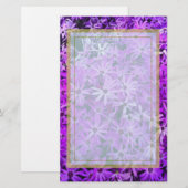 Papeterie Un champ de marguerites violettes et roses (Devant / Derrière)