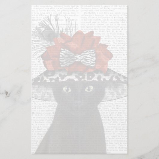 Papeterie Un chat noir avec un Casquette fabuleux (Devant)