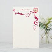 Papeterie Un hibou avec des coeurs, une note du nom (Debout devant)