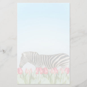 Papeterie Un zèbre parmi les tulipes