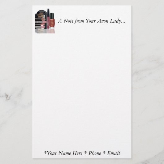Papeterie Une note de votre Avon Lady à l'arrêt (Devant)
