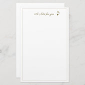 Papeterie Une Note Pour Vous Musique Note Métallo Or (Devant / Derrière)