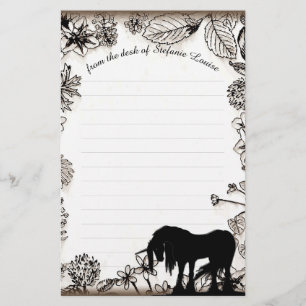 Papeterie Unicorne mystique avec lignes (feuilles rustiques)
