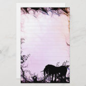 Papeterie Unicorne mystique avec lignes (mystique) (Devant / Derrière)