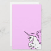 Papeterie Unicorne rose et blanc (Devant / Derrière)