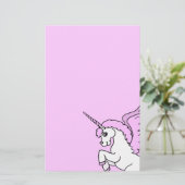 Papeterie Unicorne rose et blanc (Debout devant)