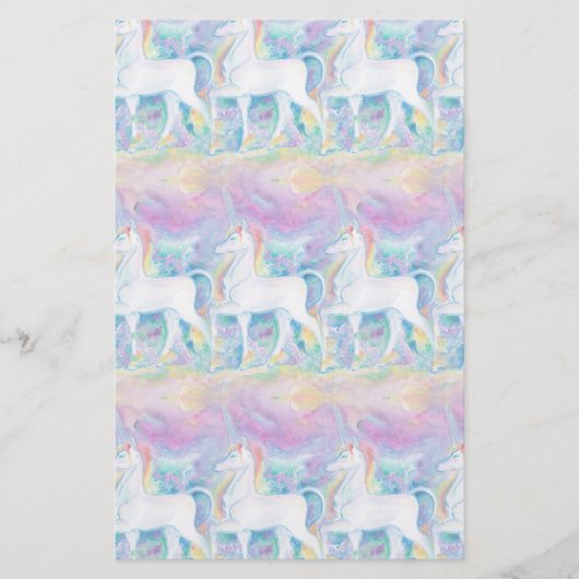 Papeterie Unicornes aquarelle (Devant)