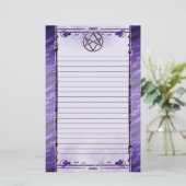 Papeterie Unicursale de pourpre royal rayé (Debout devant)