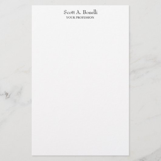 Papeterie Unique Élégant Simple Blanc Simple (Devant)