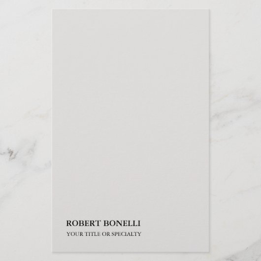 Papeterie Unique Moderne Gris Platine Minimaliste (Devant)