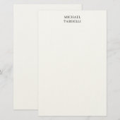 Papeterie Unique Moderne Minimaliste Simple (Devant / Derrière)