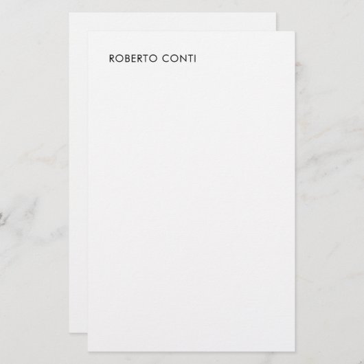 Papeterie Unique Moderne Minimaliste Simple (Devant / Derrière)