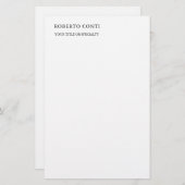 Papeterie Unique Moderne Minimaliste Simple (Devant / Derrière)