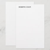 Papeterie Unique Moderne Minimaliste Simple (Devant / Derrière)