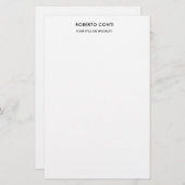 Papeterie Unique Moderne Minimaliste Simple (Devant / Derrière)