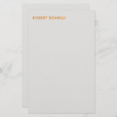 Papeterie Unique moderne Platine gris minimaliste (Devant / Derrière)