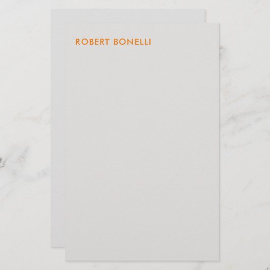 Papeterie Unique moderne Platine gris minimaliste (Devant / Derrière)