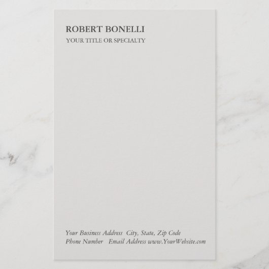 Papeterie Unique moderne Platinum Gris élégant minimaliste (Devant)