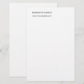 Papeterie Unique Moderne Simple Minimaliste (Devant / Derrière)