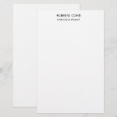 Papeterie Unique Moderne Simple Minimaliste (Devant / Derrière)