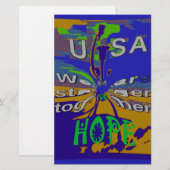 Papeterie United USA Hope Stronge Together (Devant / Derrière)