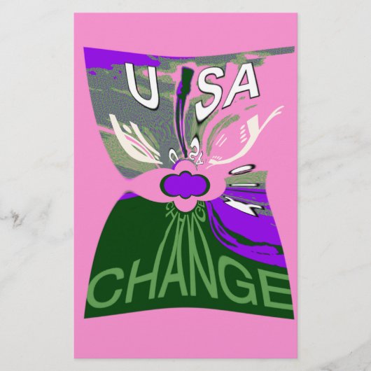 Papeterie USA Change Art Print (Devant)