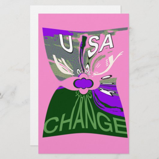 Papeterie USA Change Art Print (Devant / Derrière)