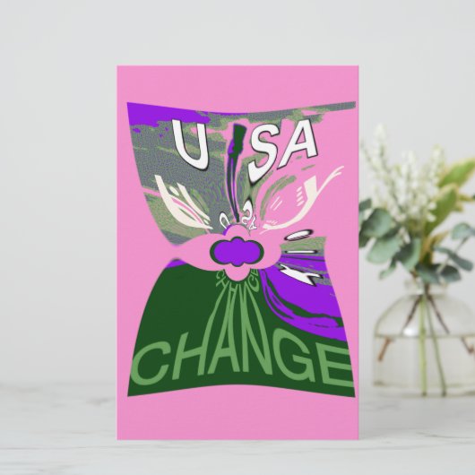 Papeterie USA Change Art Print (Debout devant)