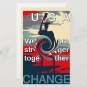 Papeterie USA Change : Un design uni plus fort (Devant / Derrière)