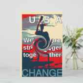 Papeterie USA Change : Un design uni plus fort (Debout devant)