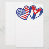 Papeterie USA Cuba Love Hearts (Devant / Derrière)