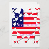 Papeterie USA Star Spangled Love My Country of Love (Devant / Derrière)