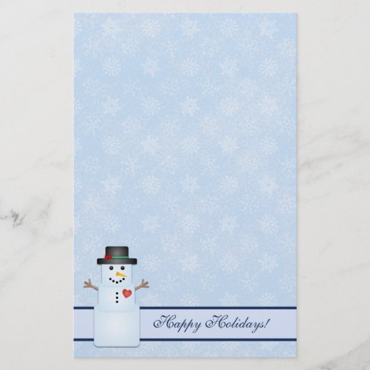 Papeterie Vacances joyeuses en hiver Stations Snowman (Devant)