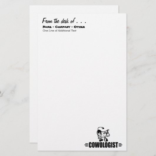 Papeterie Vache Customisée (Devant / Derrière)