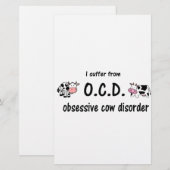 Papeterie Vache OCD (Devant / Derrière)