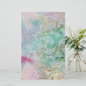 Papeterie VAGUES / ABSTRAITES PONTES FLORALES Or Turquoise B (Debout devant)