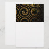 Papeterie Vagues dorées hypnotiques Art abstrait moderne (Devant / Derrière)