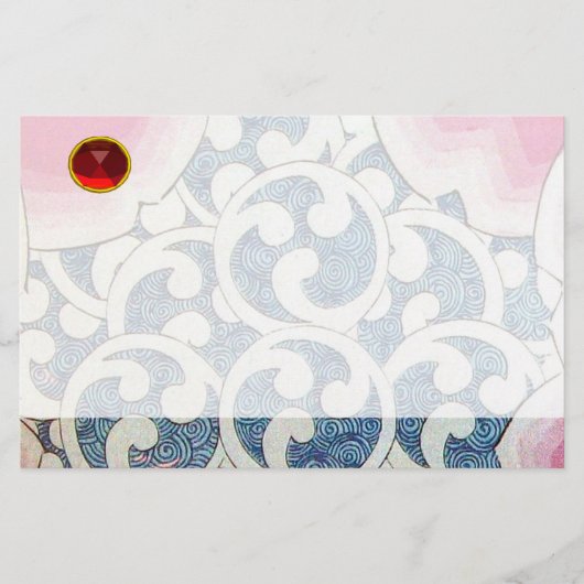 PAPETERIE VAGUES ROUGE RUBY (Devant)