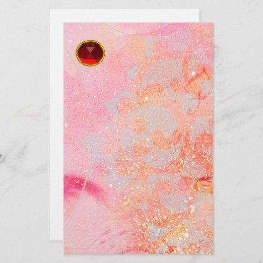 PAPETERIE VAGUES ROUGE RUBY (Devant / Derrière)