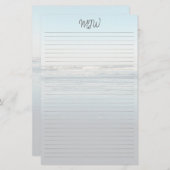 Papeterie Vagues roulantes dans du papier d'écriture monogra (Devant / Derrière)