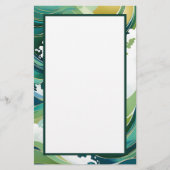 Papeterie Vagues vertes et d'or (Devant)