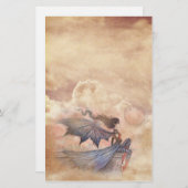 Papeterie Vampire fée gothique dans les nuages stationnaire (Devant / Derrière)