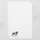 Papeterie Vannière Tzigane Paint Cheval Trotting Papier Blan (Devant / Derrière)